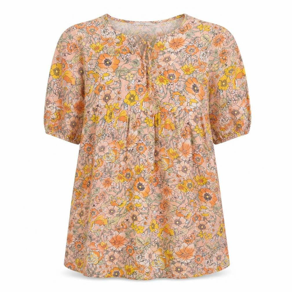 George Womens Pink Floral Viscose A-Line Size 10 Round Neck Pullover