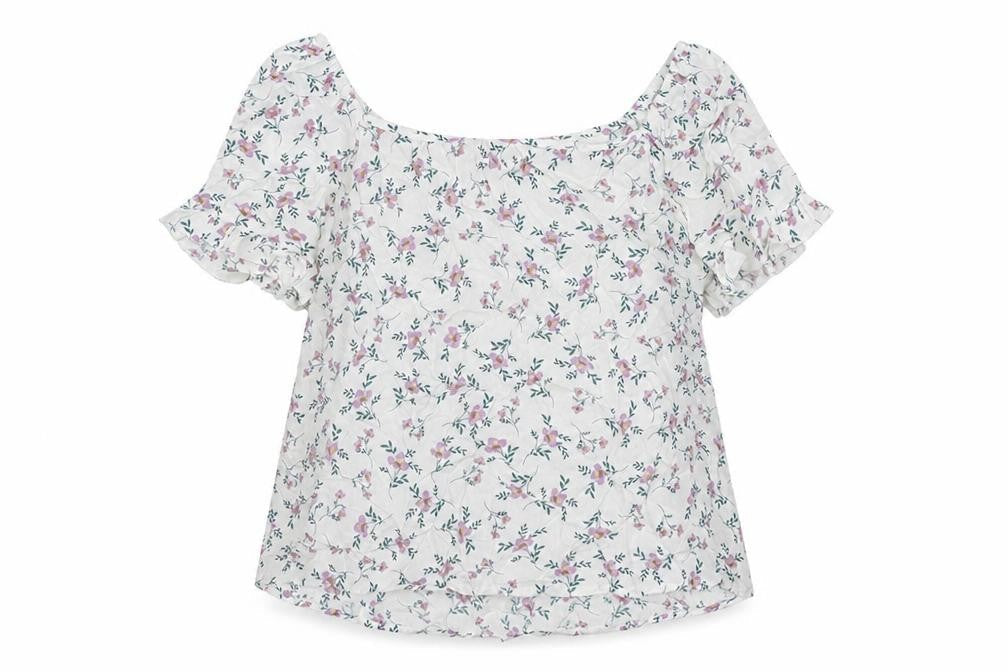 Apricot Womens White Floral Viscose Basic Blouse Size 10 Boat Neck