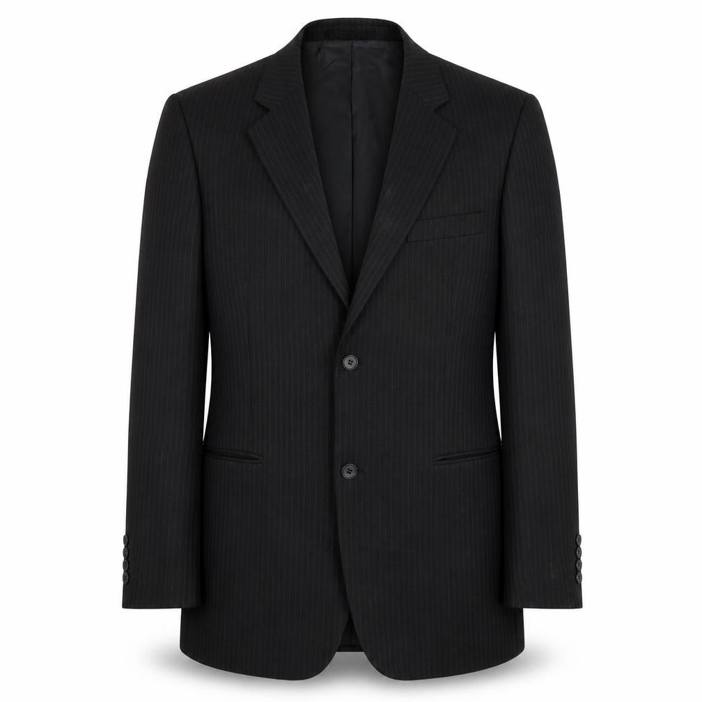 Taylor & Wright Mens Black Striped Polyester Jacket Blazer Size 40