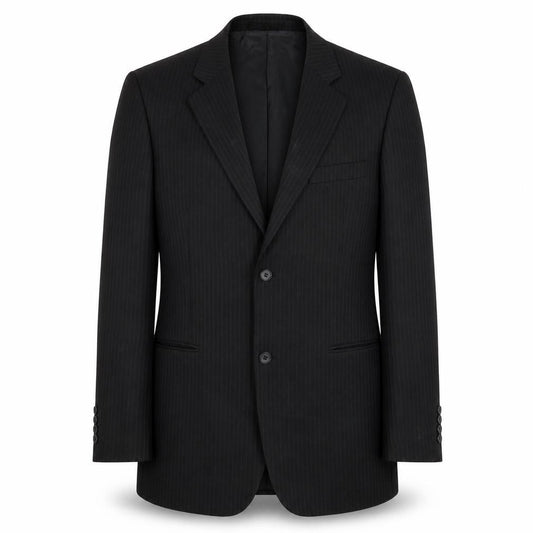 Taylor & Wright Mens Black Striped Polyester Jacket Blazer Size 40