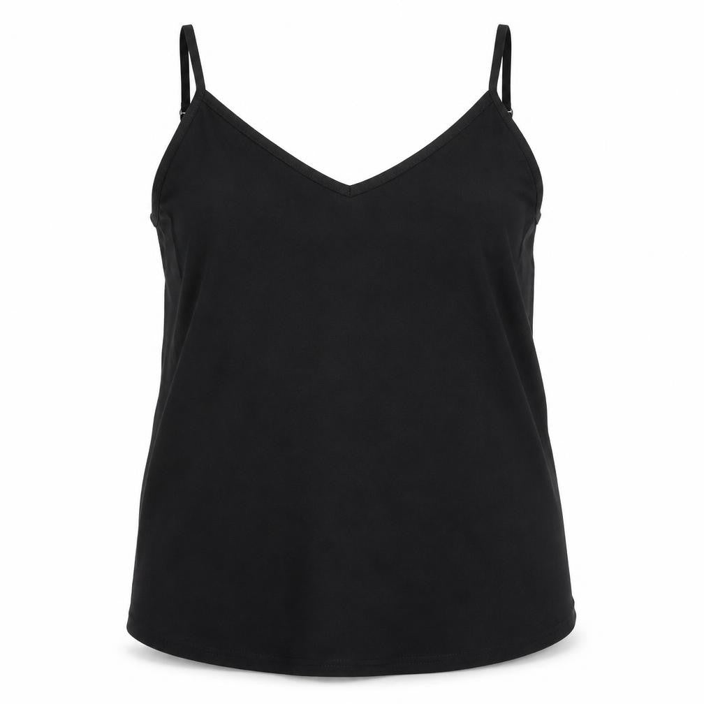 Studio Womens Black Polyester Basic Tank Size 20 V-Neck