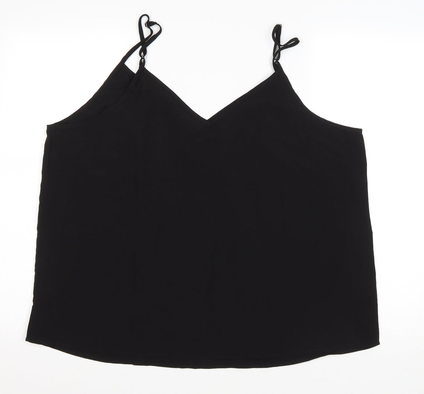 Studio Womens Black Polyester Basic Tank Size 20 V-Neck