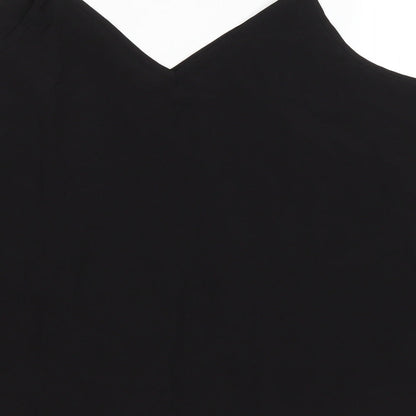 Studio Womens Black Polyester Basic Tank Size 20 V-Neck