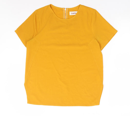 Louche Womens Yellow Polyester Basic T-Shirt Size 10 Round Neck
