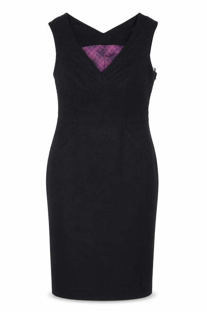 NEXT Womens Black Polyester A-Line Size 8 V-Neck Zip