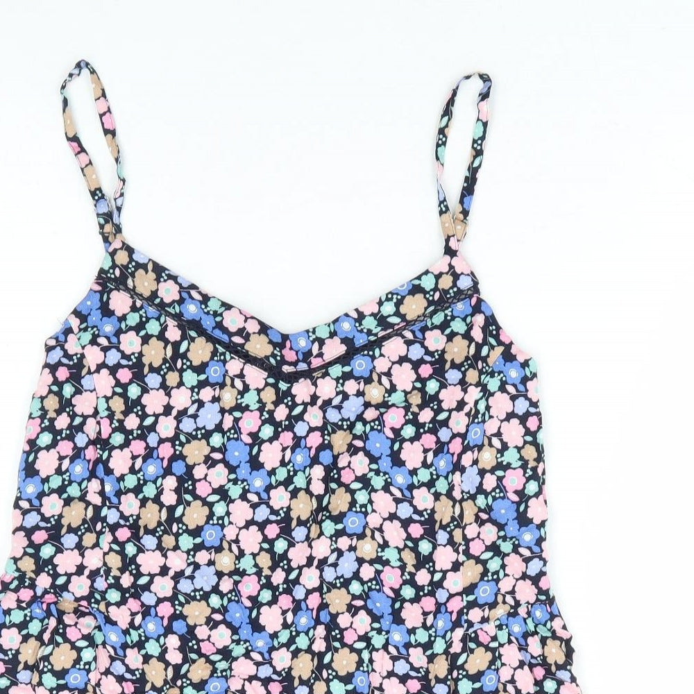Marks and Spencer Womens Multicoloured Floral Polyester Camisole Blouse Size 6 V-Neck - Shirred Back