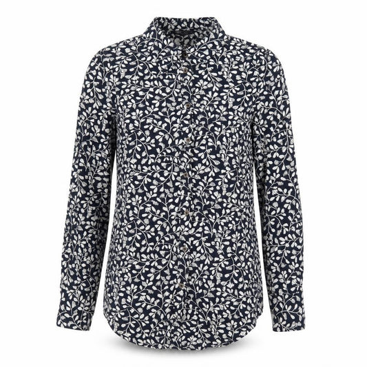 Marks and Spencer Womens Blue Floral Viscose Basic Button-Up Size 6 Collared