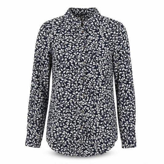 Marks and Spencer Womens Blue Floral Viscose Basic Button-Up Size 6 Collared
