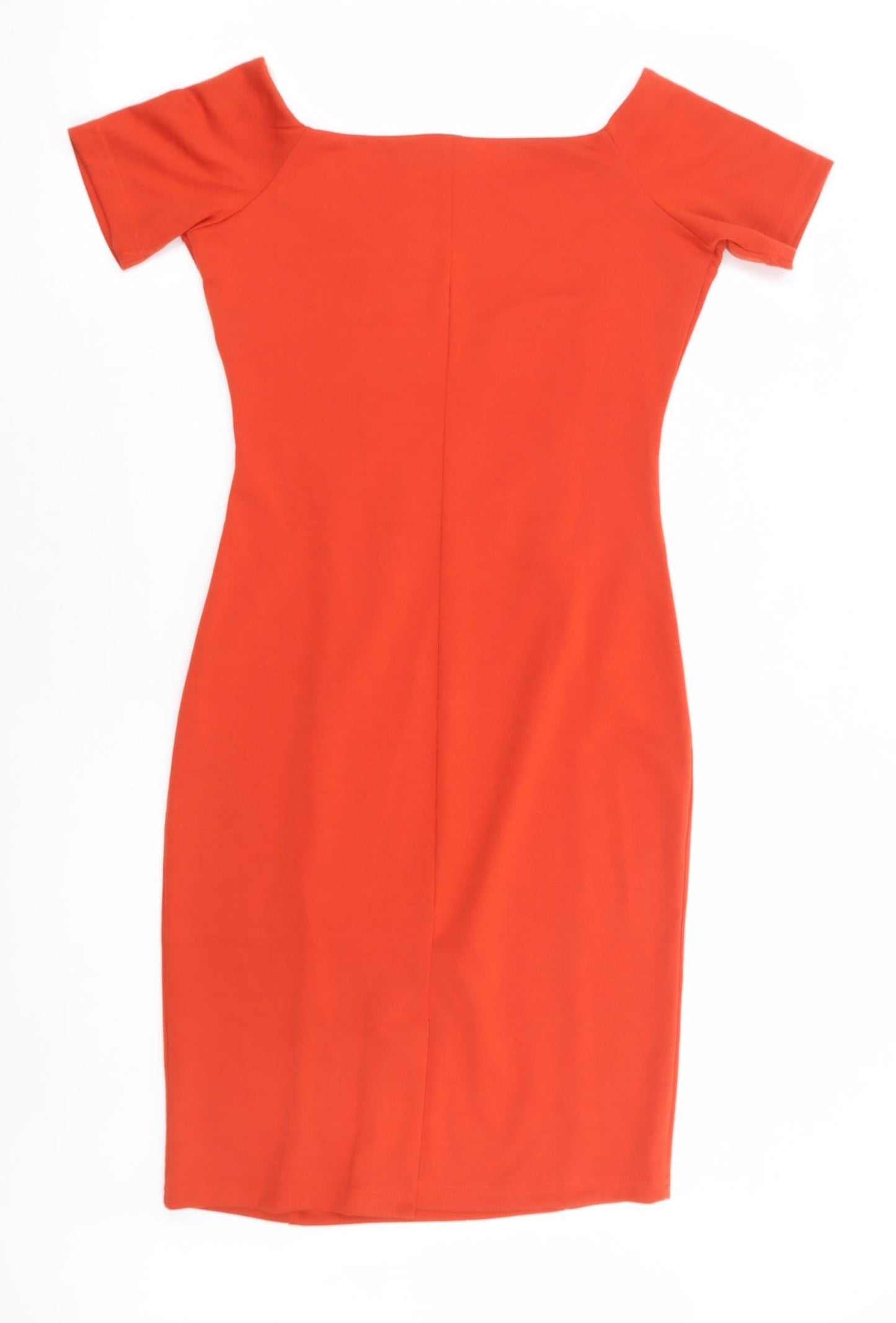 Izabel Womens Orange Polyester Pencil Dress Size 8 Boat Neck Pullover