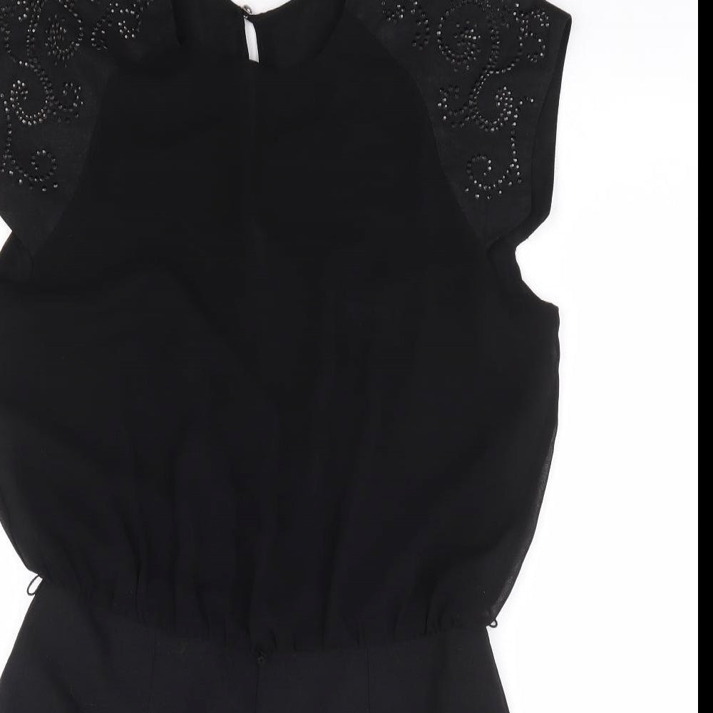 Republic Womens Black Polyester Playsuit One-Piece Size M Button