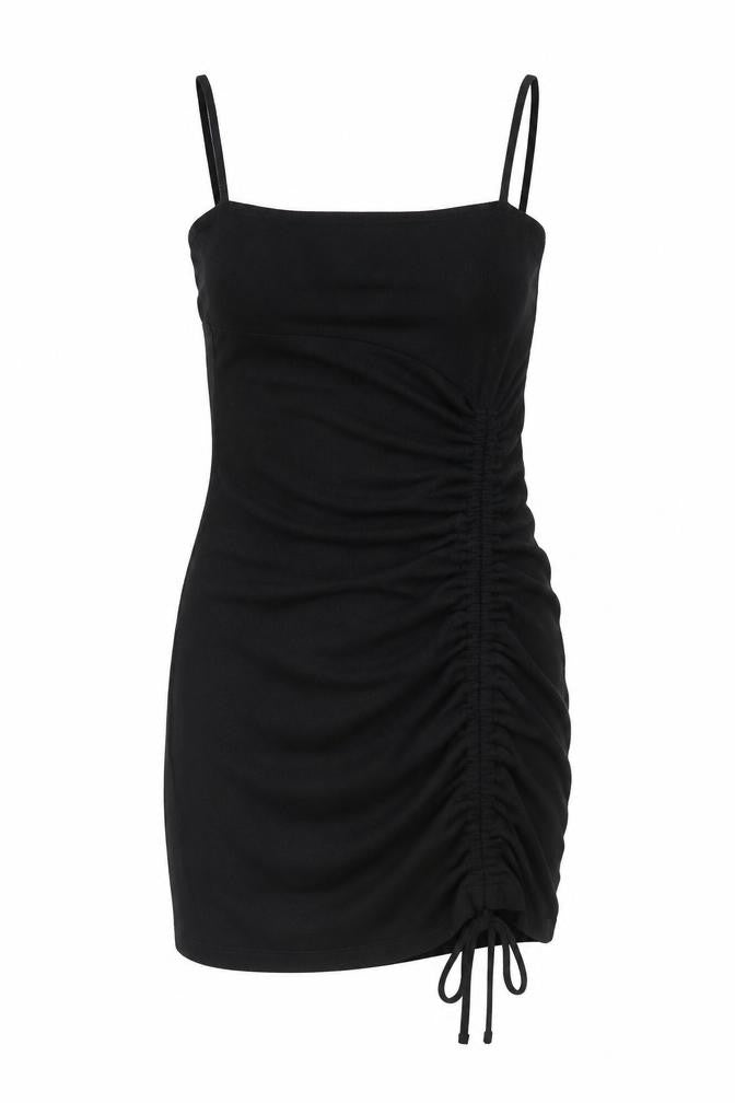 SheIn Womens Black Polyester Mini Size XS Round Neck Pullover - Ribbed