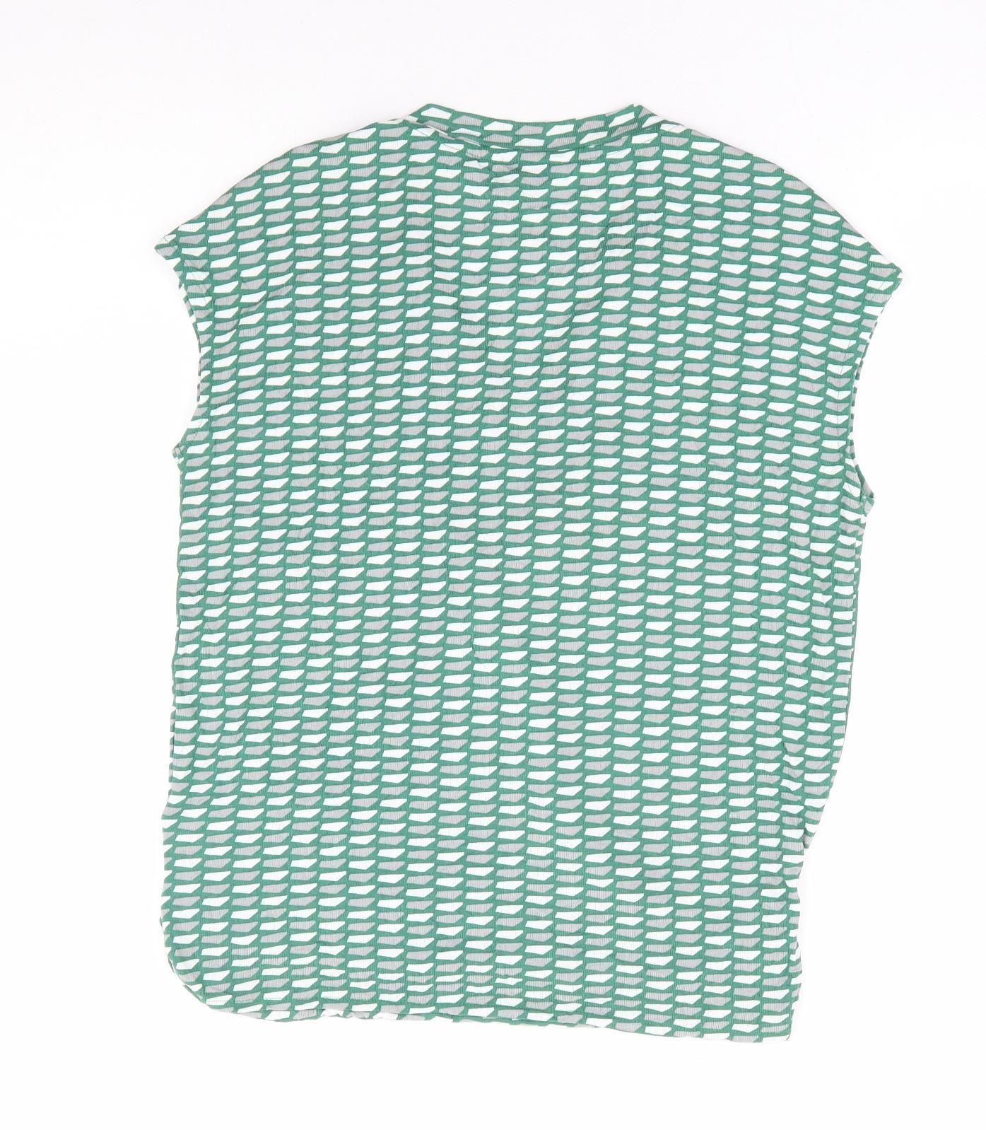 NEXT Womens Green Geometric Viscose Wrap Tank Size 10 V-Neck - Faux Wrap
