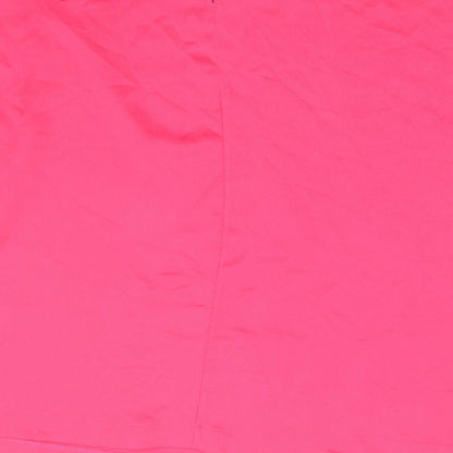 Marks & Spencer Womens Pink Polyester Basic T-Shirt Size 8 Round Neck