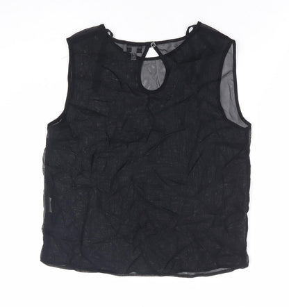 Steilmann Womens Black Polyester Basic Tank Size 12 Round Neck