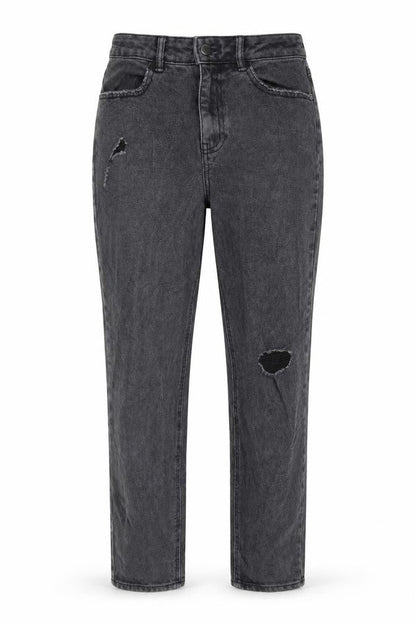 Tu Womens Grey Cotton Mom Jeans Size 28 in L28 in Regular Button