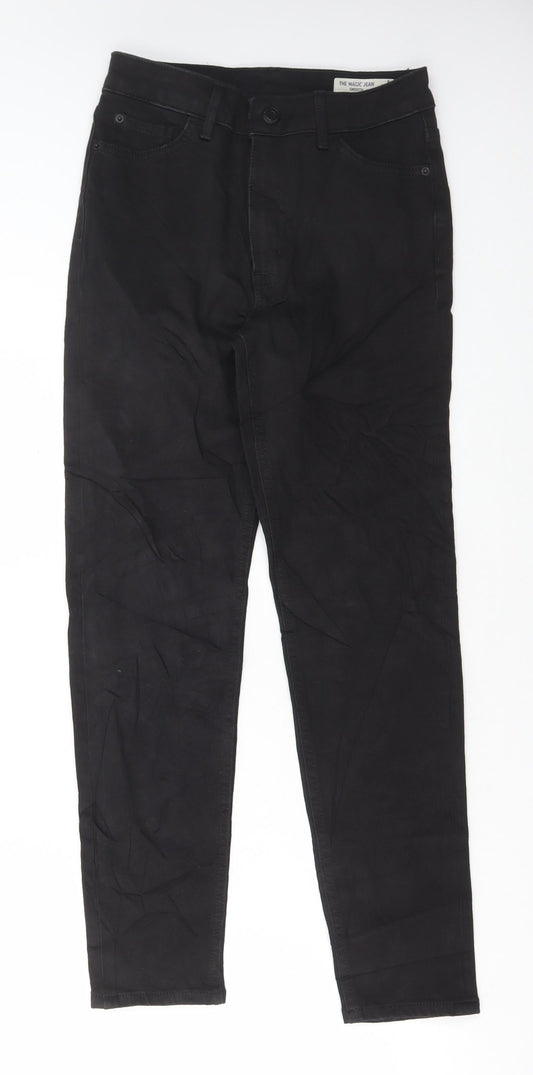 Marks and Spencer Womens Black Cotton Skinny Jeans Size 8 L28 in Regular Button