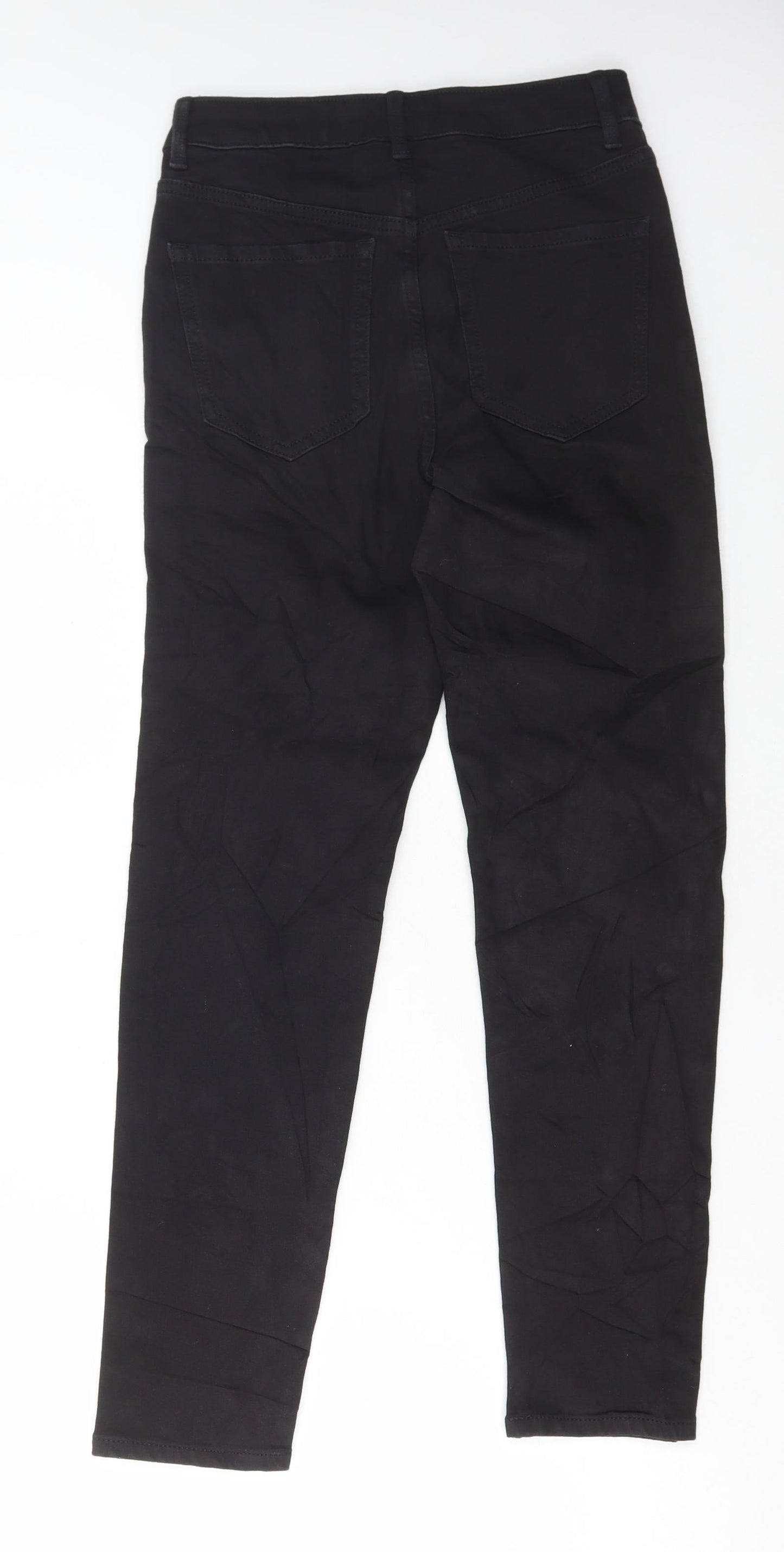 Marks and Spencer Womens Black Cotton Skinny Jeans Size 8 L28 in Regular Button