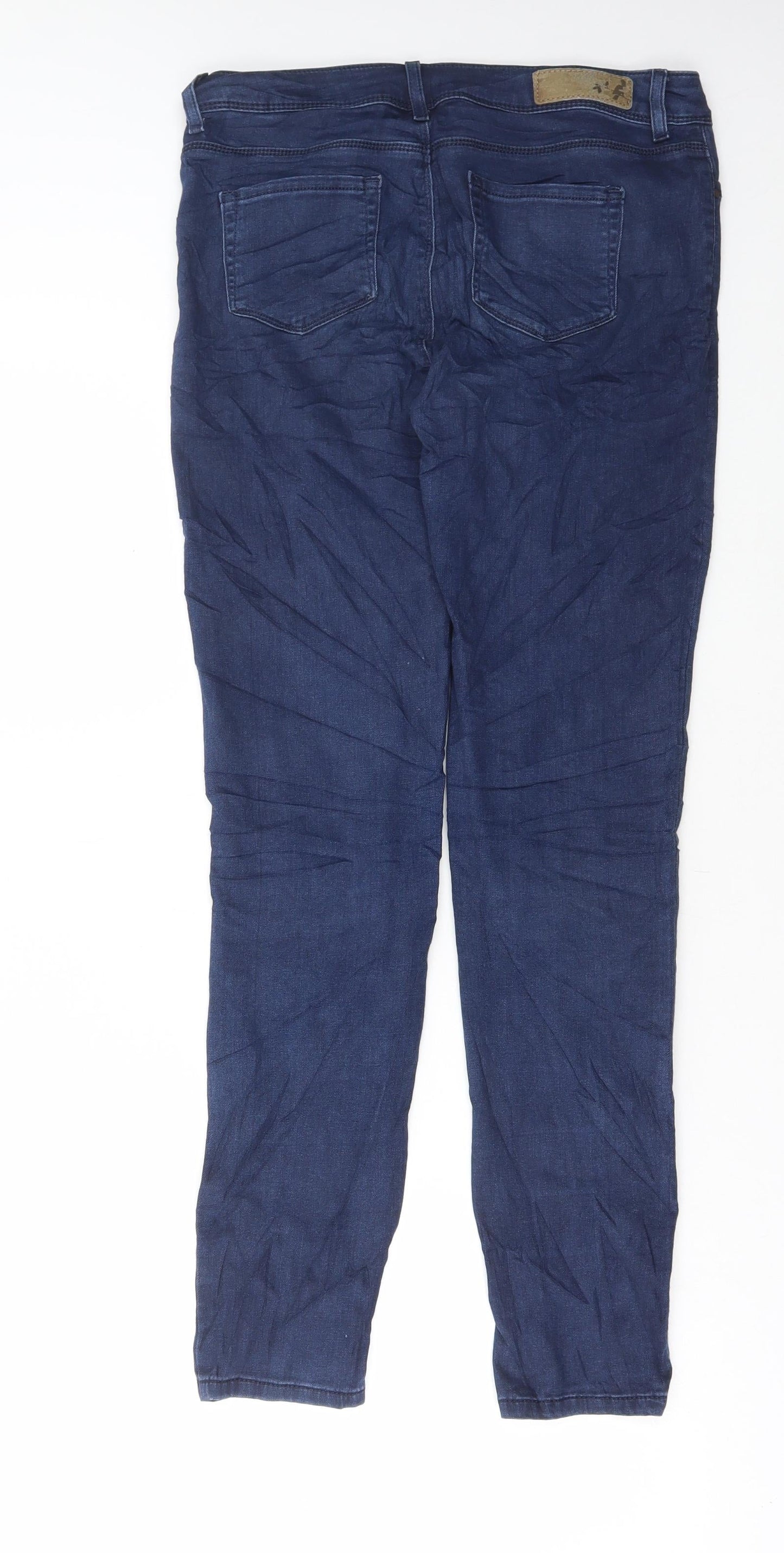 Marks and Spencer Womens Blue Cotton Skinny Jeans Size 10 L30 in Regular Button