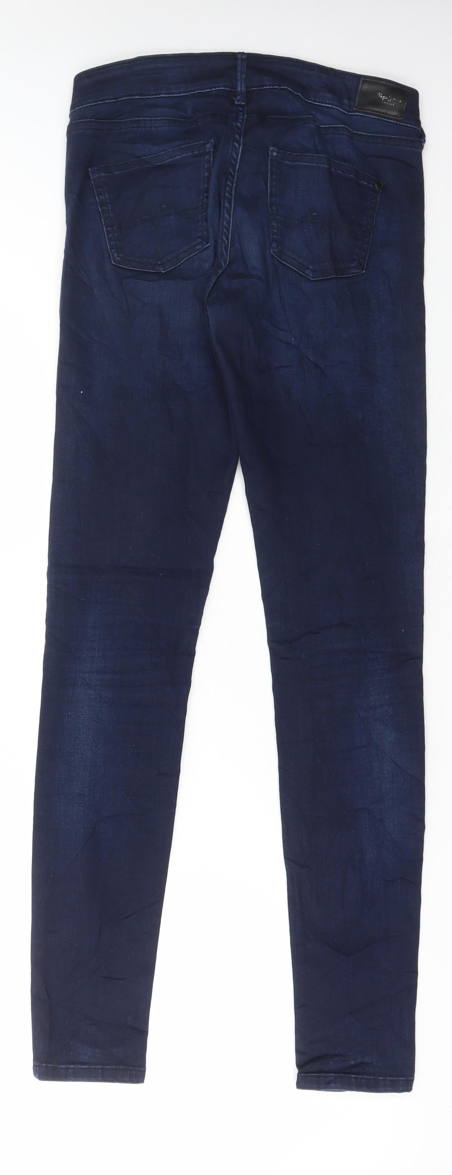 Preworn Womens Blue Cotton Skinny Jeans Size 30 in L32 in Regular Button