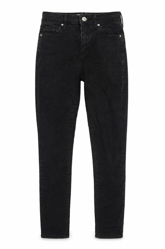 Topshop Womens Black Cotton Skinny Jeans Size 26 in L30 in Regular Zip
