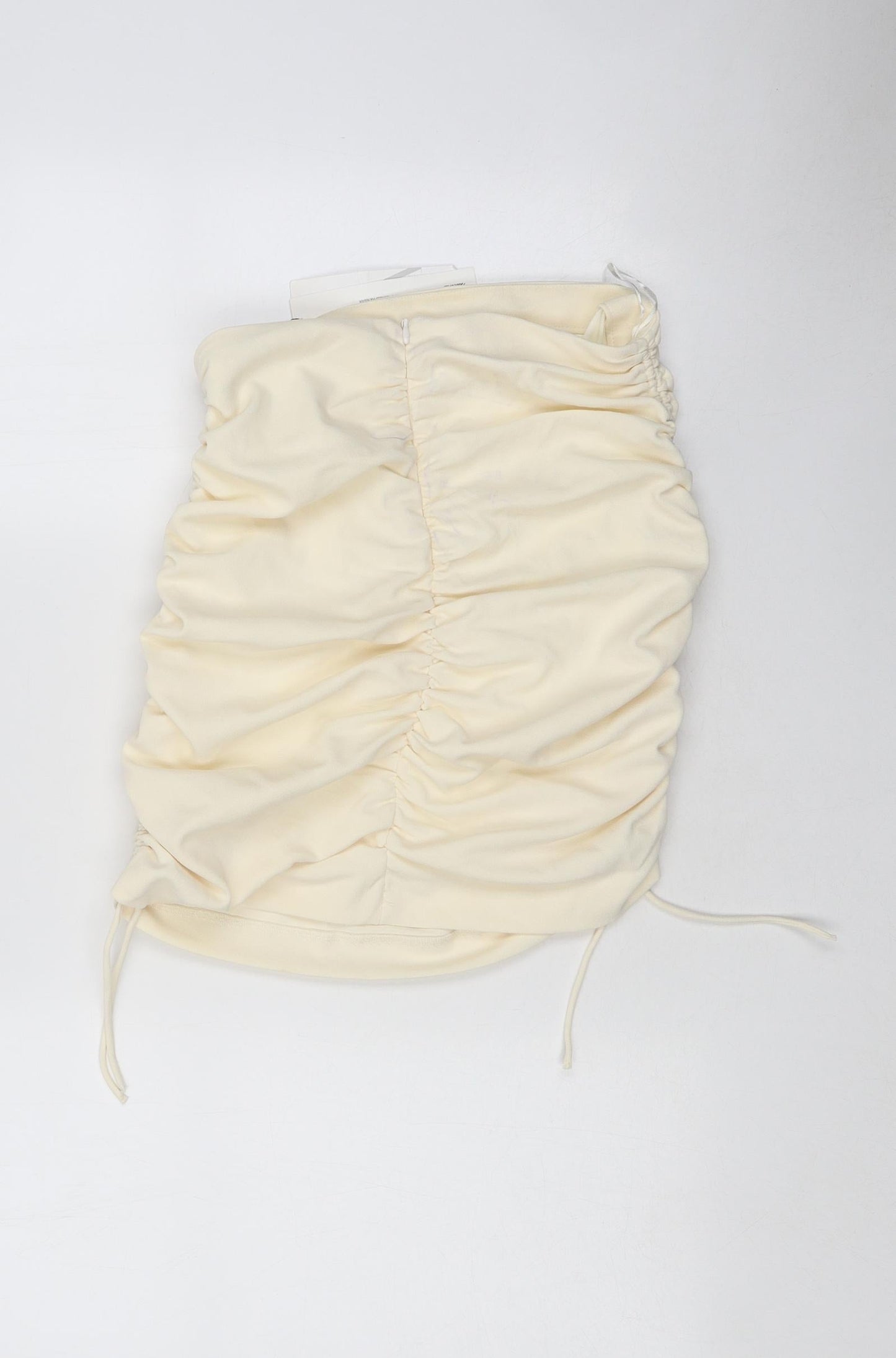 Zara Womens White Polyester Set Size S Zip - Ruched