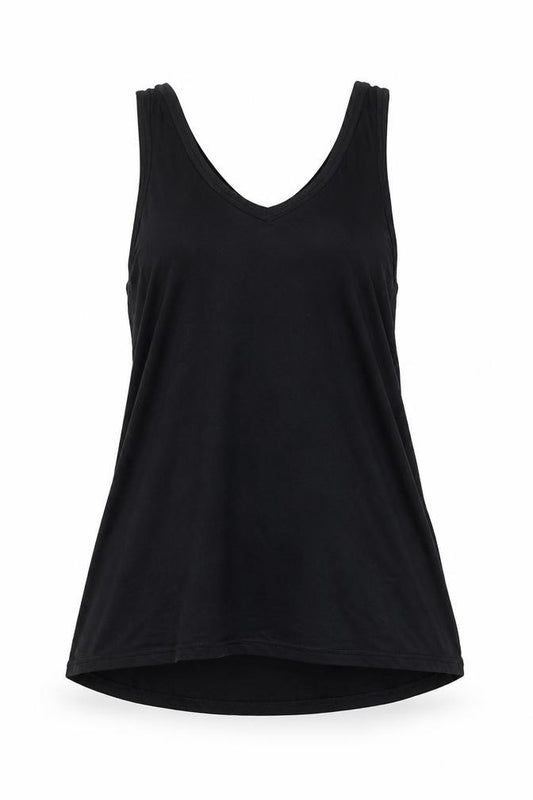 F&F Womens Black Polyester Basic Tank Size 10 V-Neck