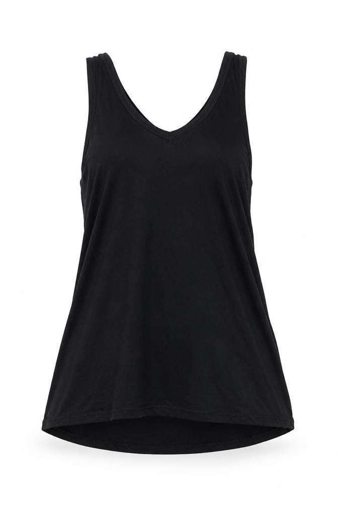 F&F Womens Black Polyester Basic Tank Size 10 V-Neck