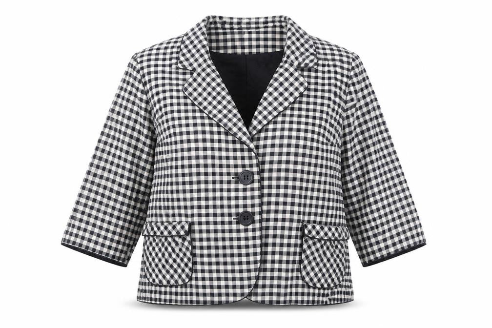 Roman Womens Black Check Jacket Size 18 Button