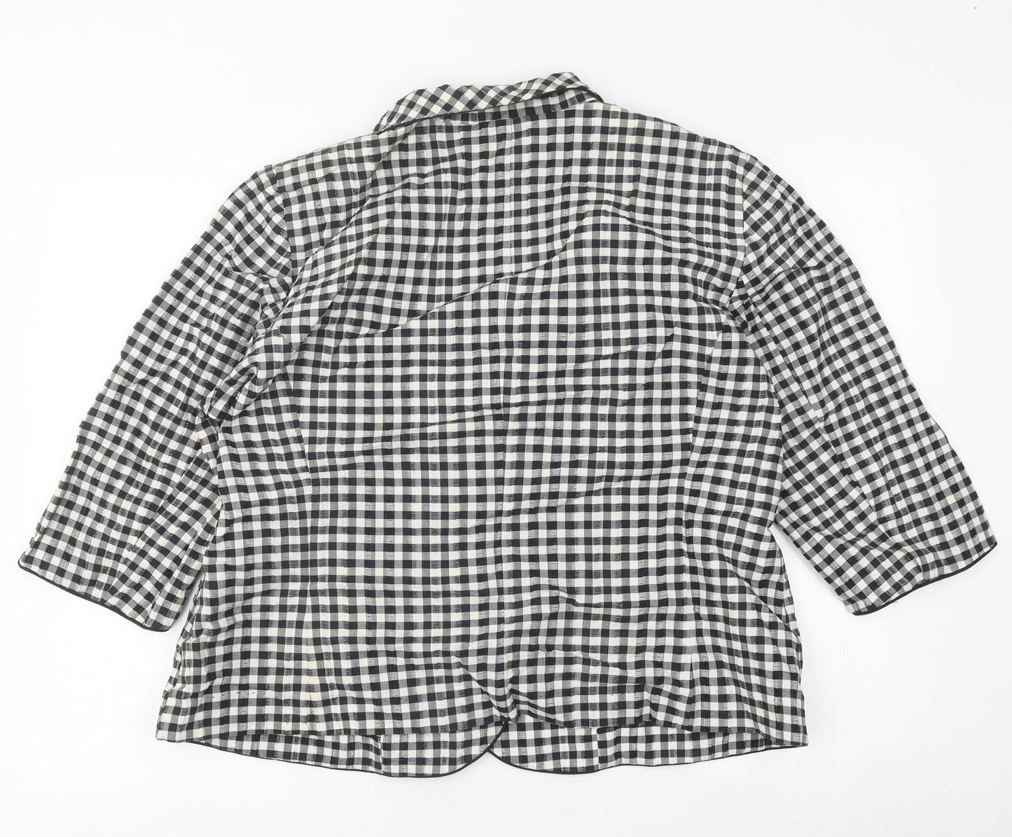 Roman Womens Black Check Jacket Size 18 Button