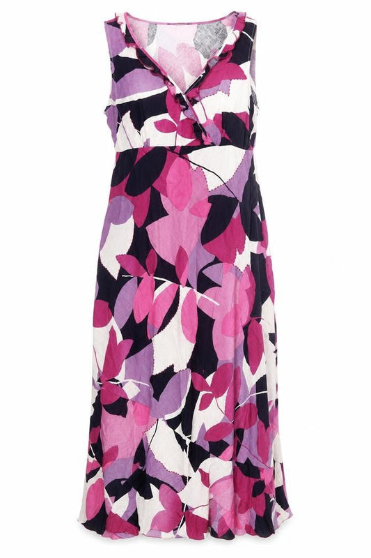 Moda Womens Multicoloured Floral Polyester Maxi Size 14 V-Neck Zip
