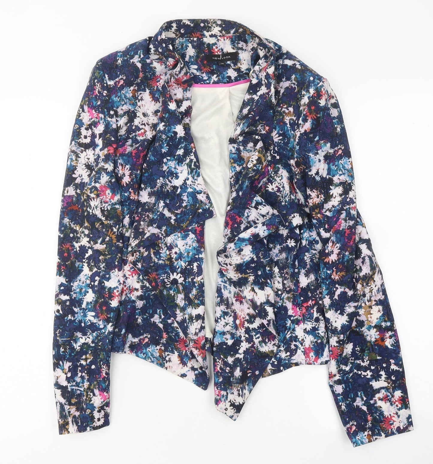 New Look Womens Multicoloured Floral Jacket Blazer Size 10