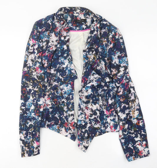New Look Womens Multicoloured Floral Jacket Blazer Size 10