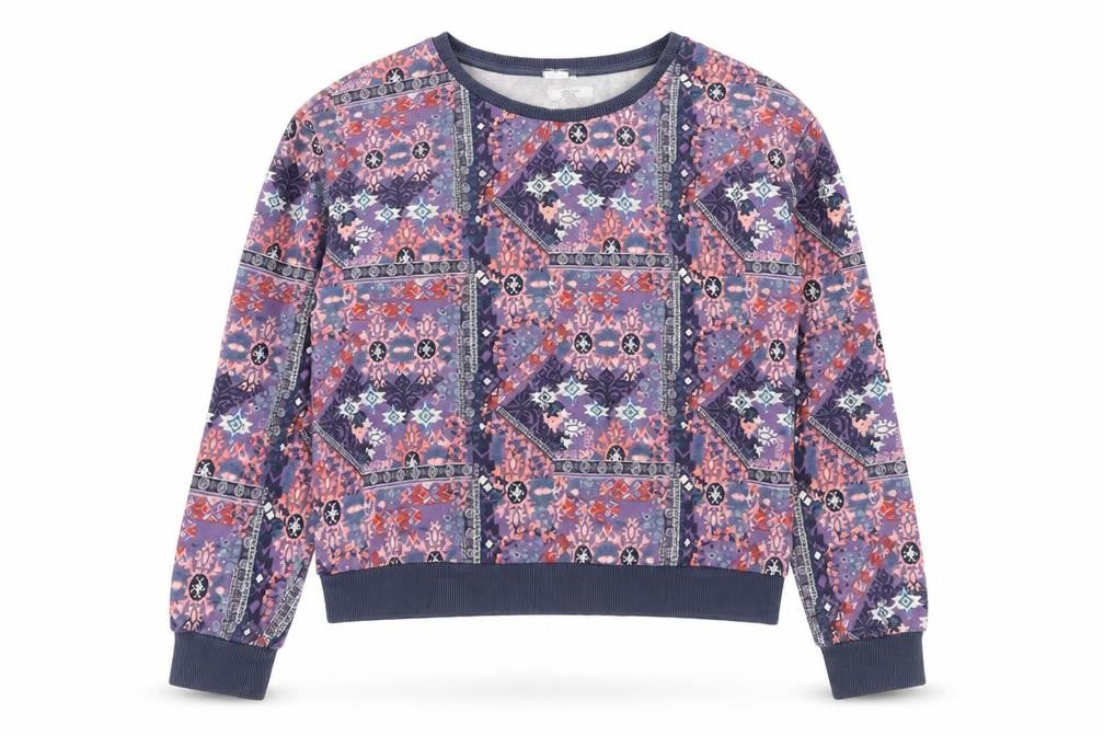 H&M Womens Multicoloured Geometric Cotton Pullover Hoodie Size M Pullover