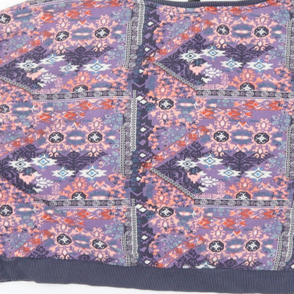 H&M Womens Multicoloured Geometric Cotton Pullover Hoodie Size M Pullover