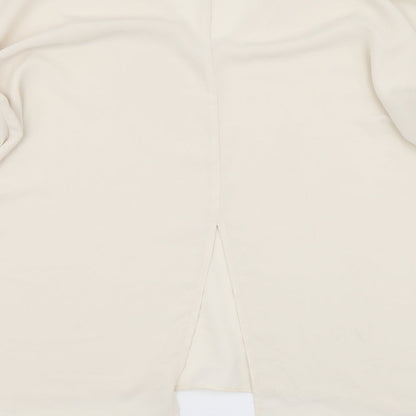 River Island Womens Beige Polyester Basic Blouse Size 12 V-Neck