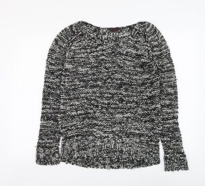 Miss Selfridge Womens Black Round Neck Acrylic Pullover Jumper Size 8