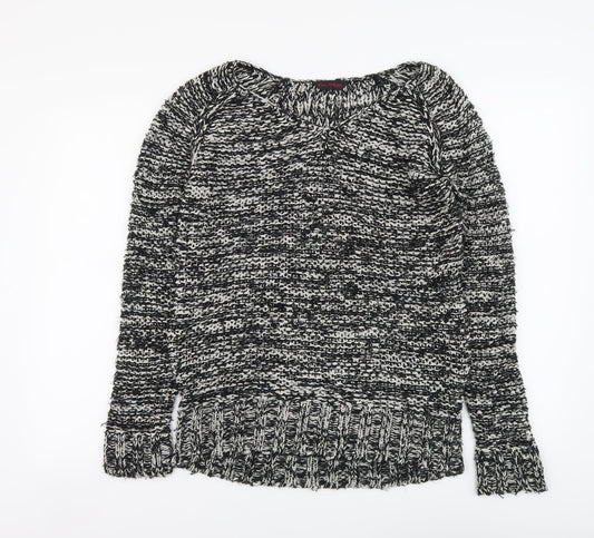 Miss Selfridge Womens Black Round Neck Acrylic Pullover Jumper Size 8