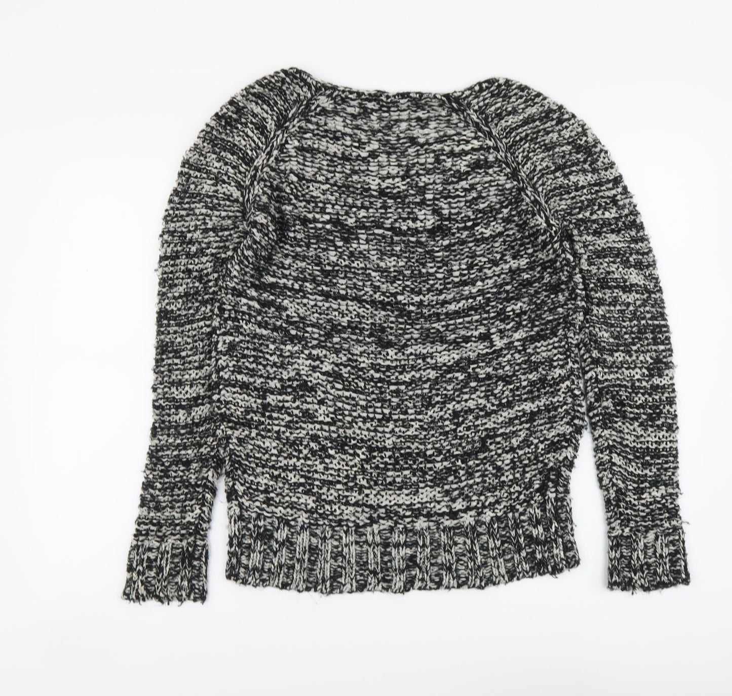 Miss Selfridge Womens Black Round Neck Acrylic Pullover Jumper Size 8