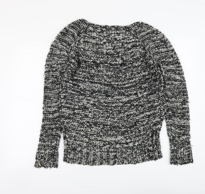 Miss Selfridge Womens Black Round Neck Acrylic Pullover Jumper Size 8