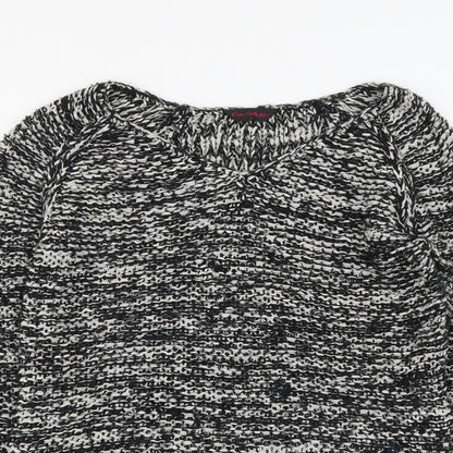 Miss Selfridge Womens Black Round Neck Acrylic Pullover Jumper Size 8