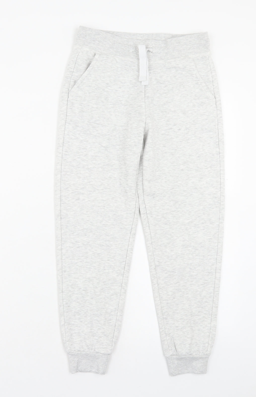 George Girls Grey Cotton Jogger Trousers Size 9-10 Years Regular Drawstring