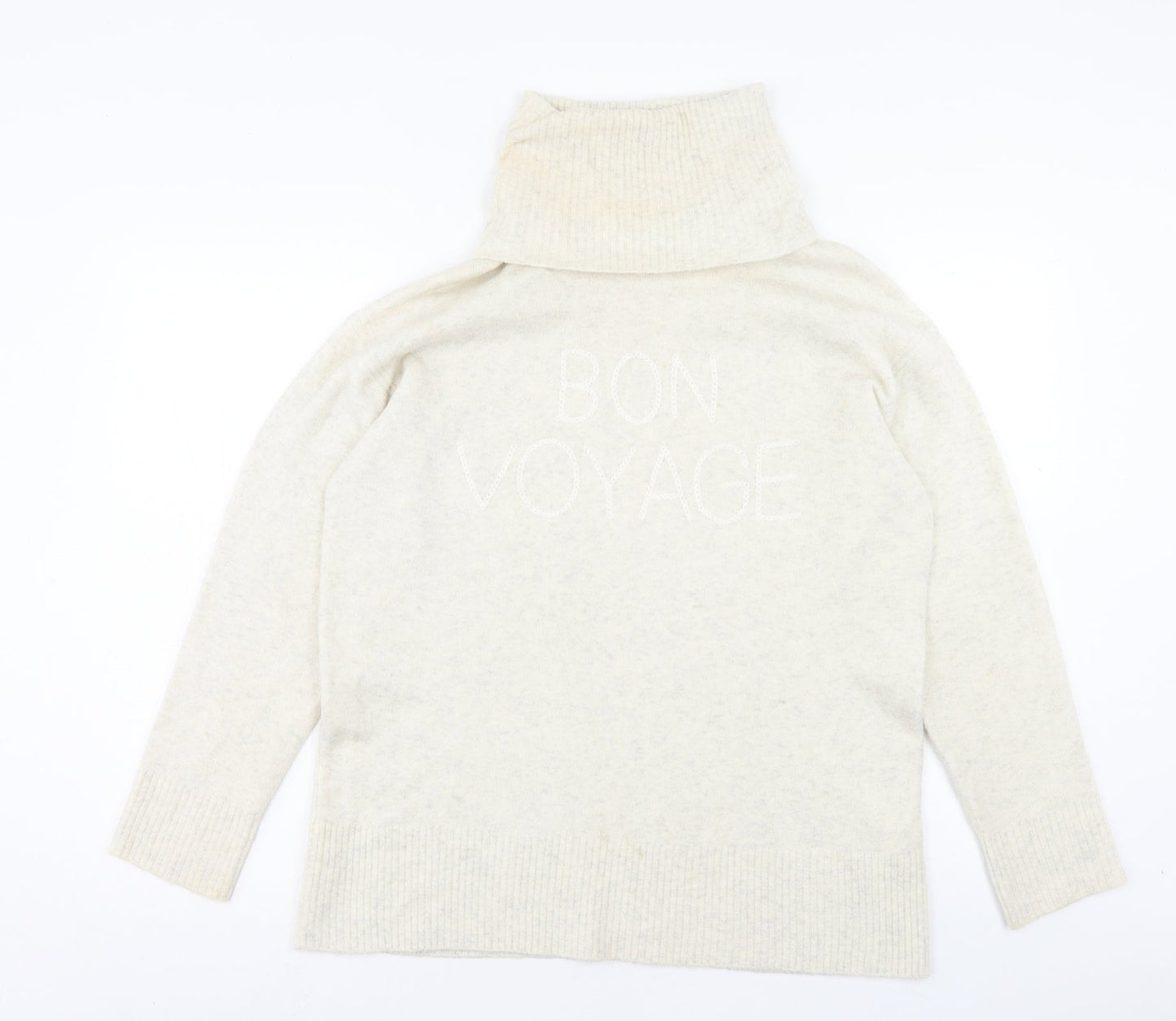 River Island Womens Beige Roll Neck Acrylic Pullover Jumper Size XS - Bon Voyage
