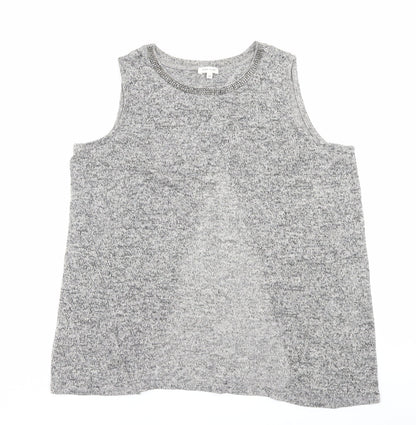River Island Womens Grey Polyester Basic Tank Size 10 Crew Neck
