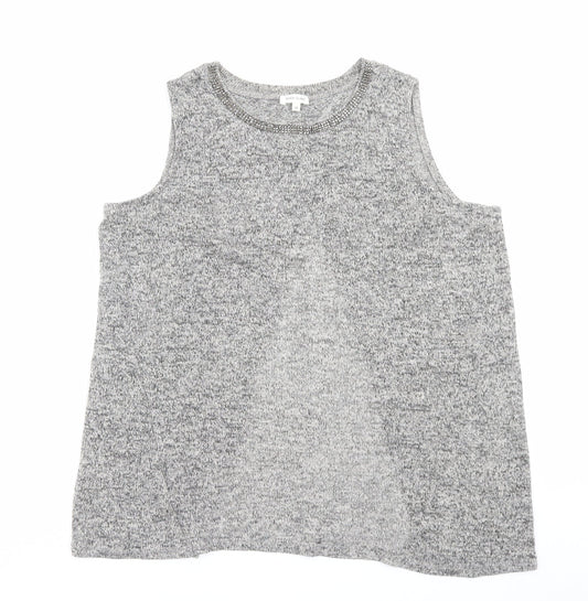 River Island Womens Grey Polyester Basic Tank Size 10 Crew Neck