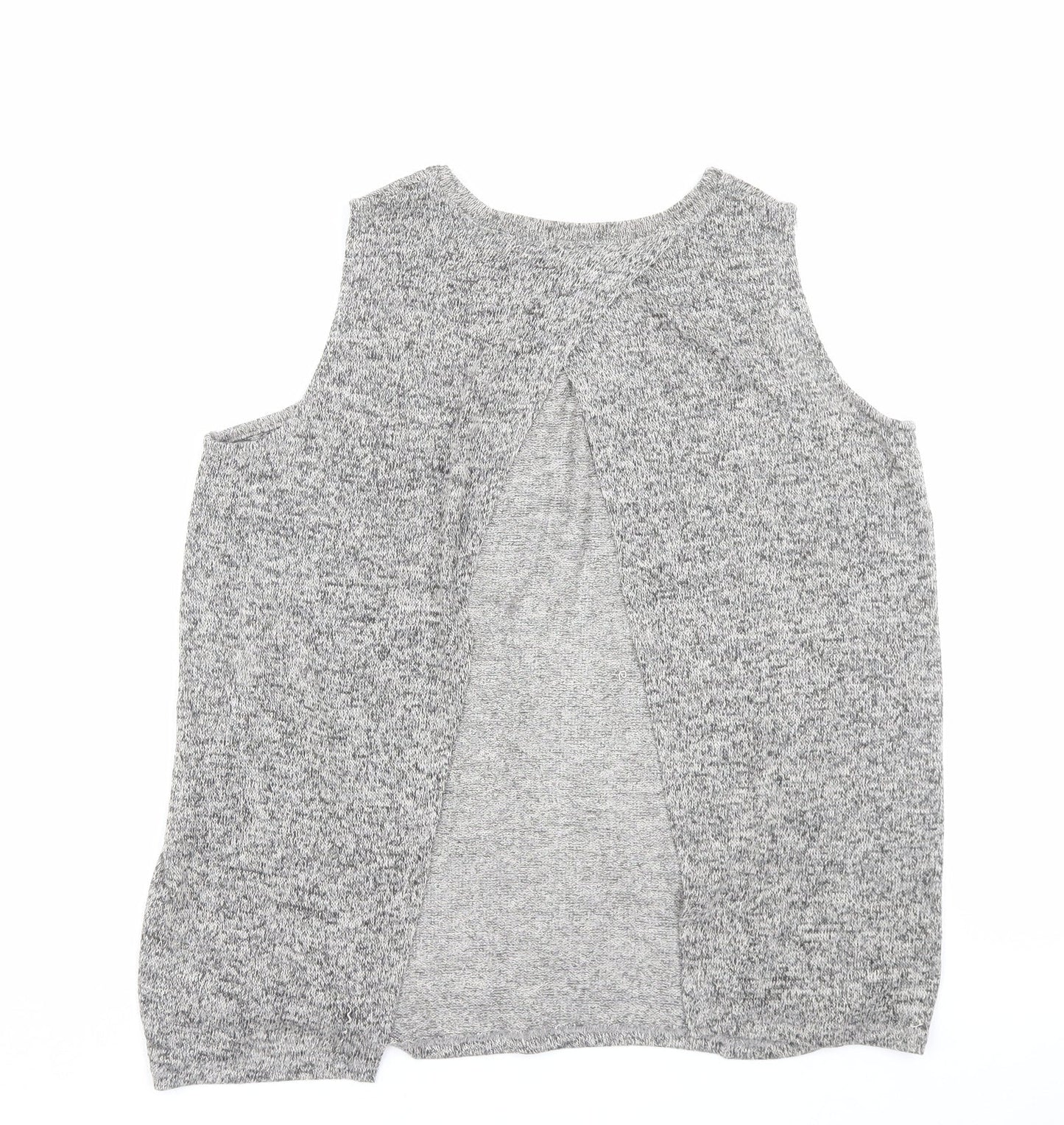 River Island Womens Grey Polyester Basic Tank Size 10 Crew Neck