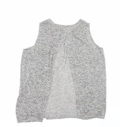 River Island Womens Grey Polyester Basic Tank Size 10 Crew Neck