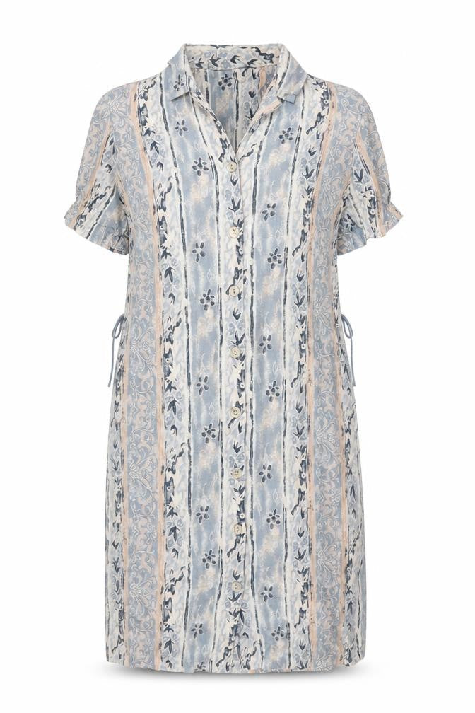 Marks & Spencer Womens Multicoloured Geometric Viscose Shirt Dress Size 12 Collared Button