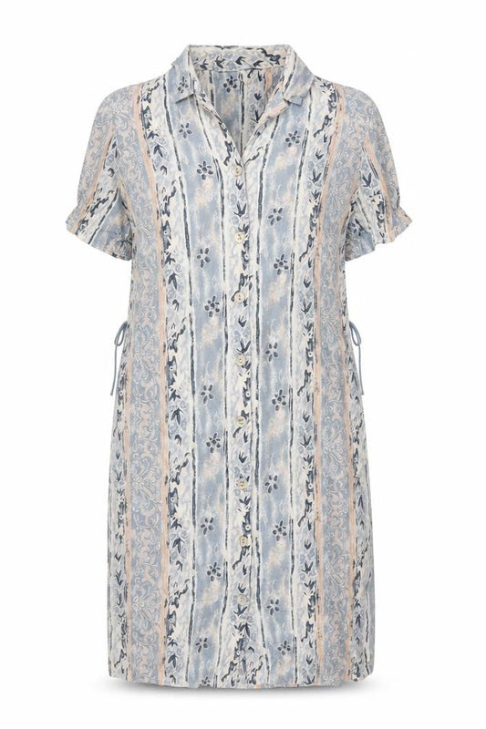 Marks & Spencer Womens Multicoloured Geometric Viscose Shirt Dress Size 12 Collared Button