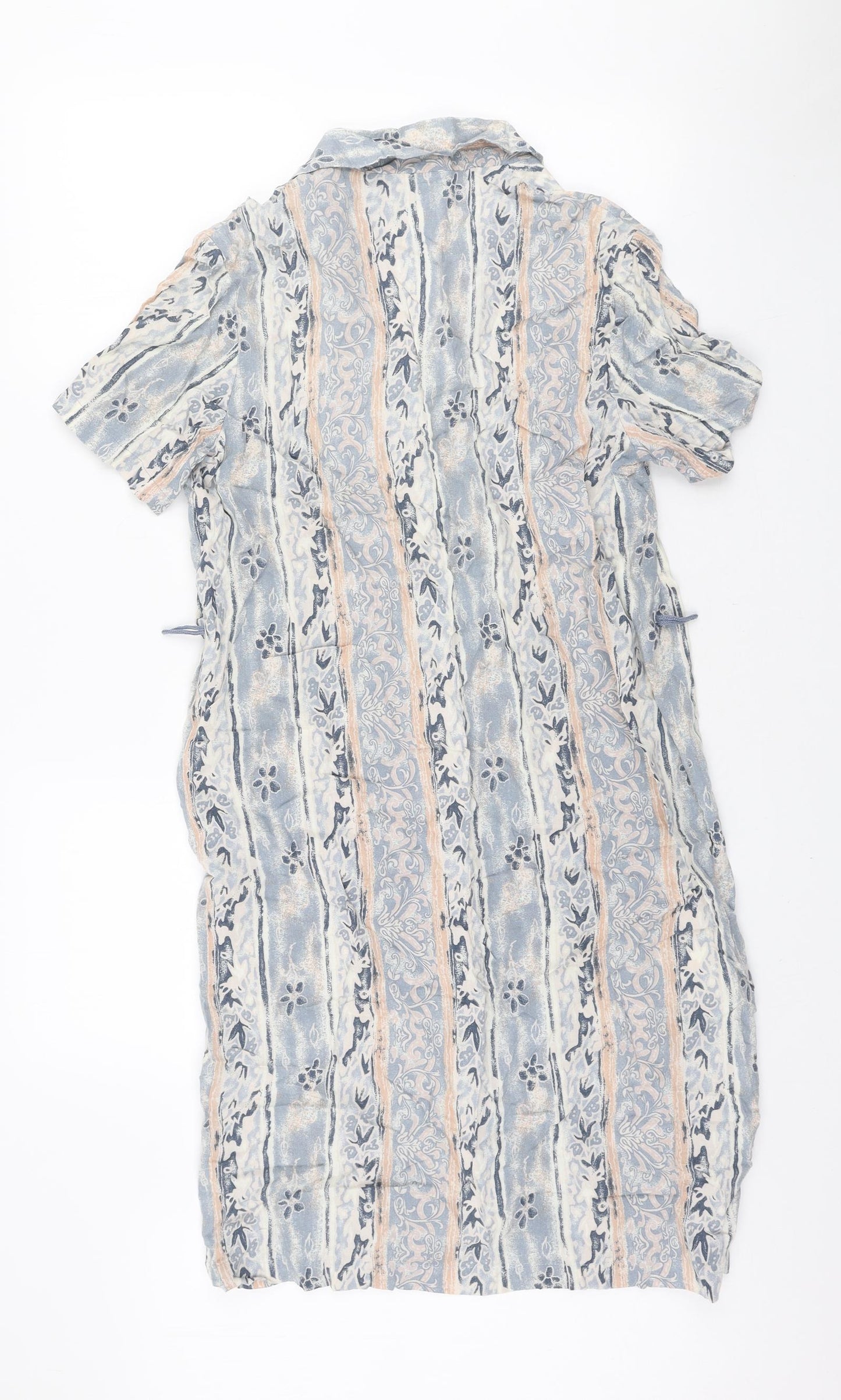 Marks and Spencer Womens Multicoloured Geometric Viscose Shirt Dress Size 12 Collared Button