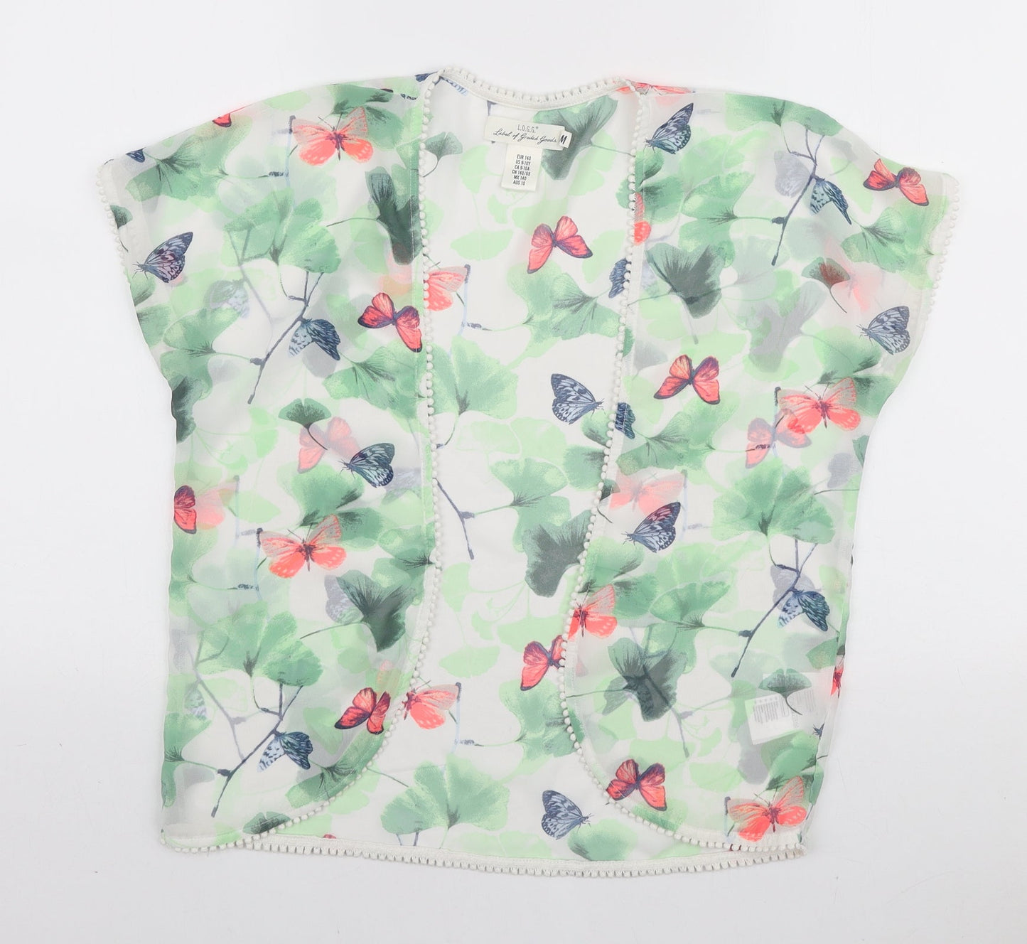 H&M Womens Multicoloured Floral Polyester Kimono Blouse Size M V-Neck